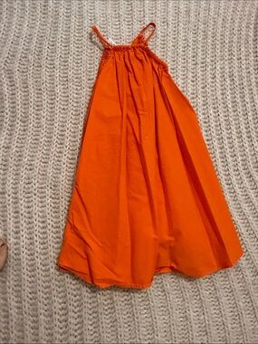Zara Girls Bright Orange Spaghetti-Strap Sundress